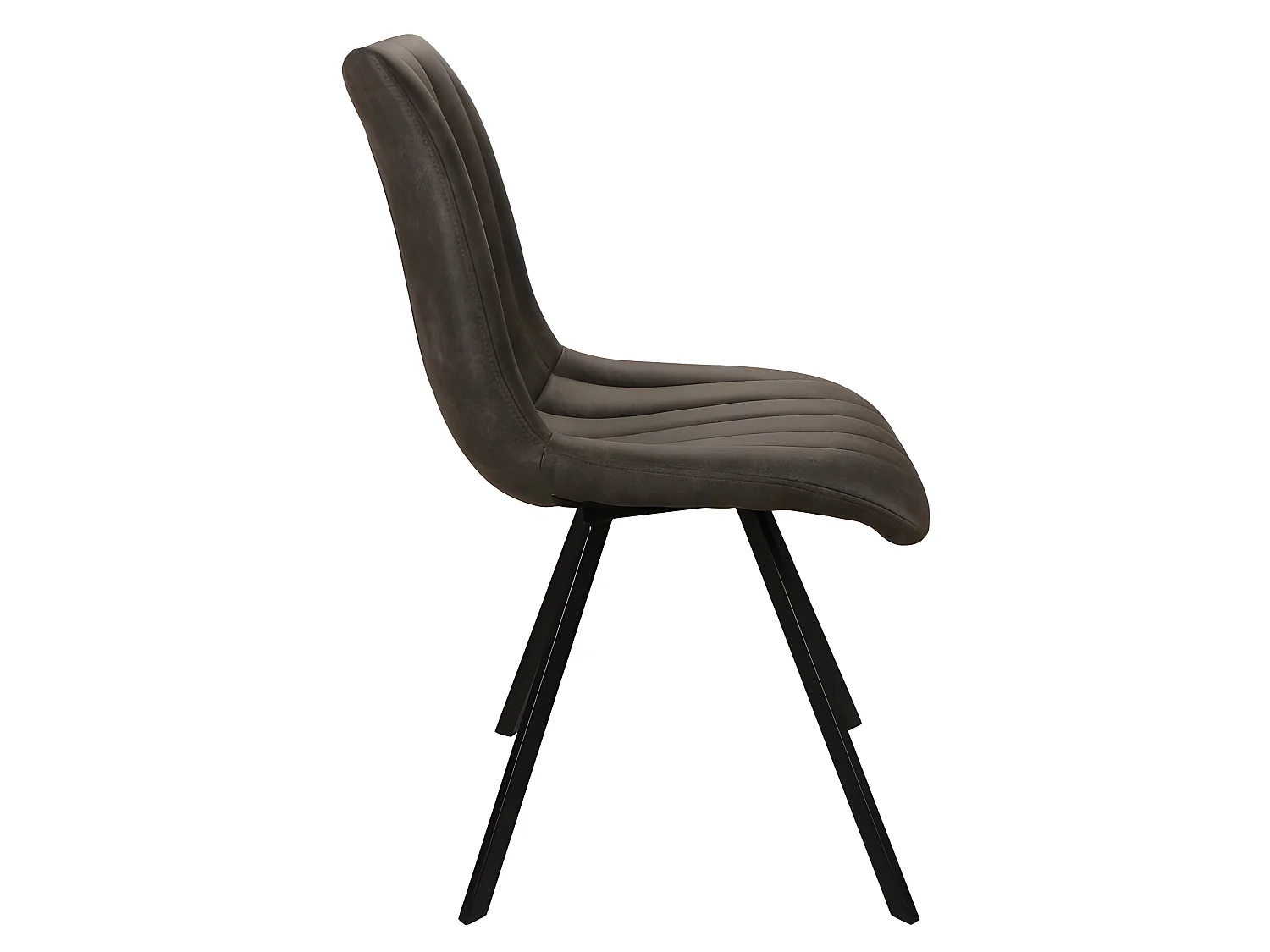 Chaise simili gris pieds métal noir Jack