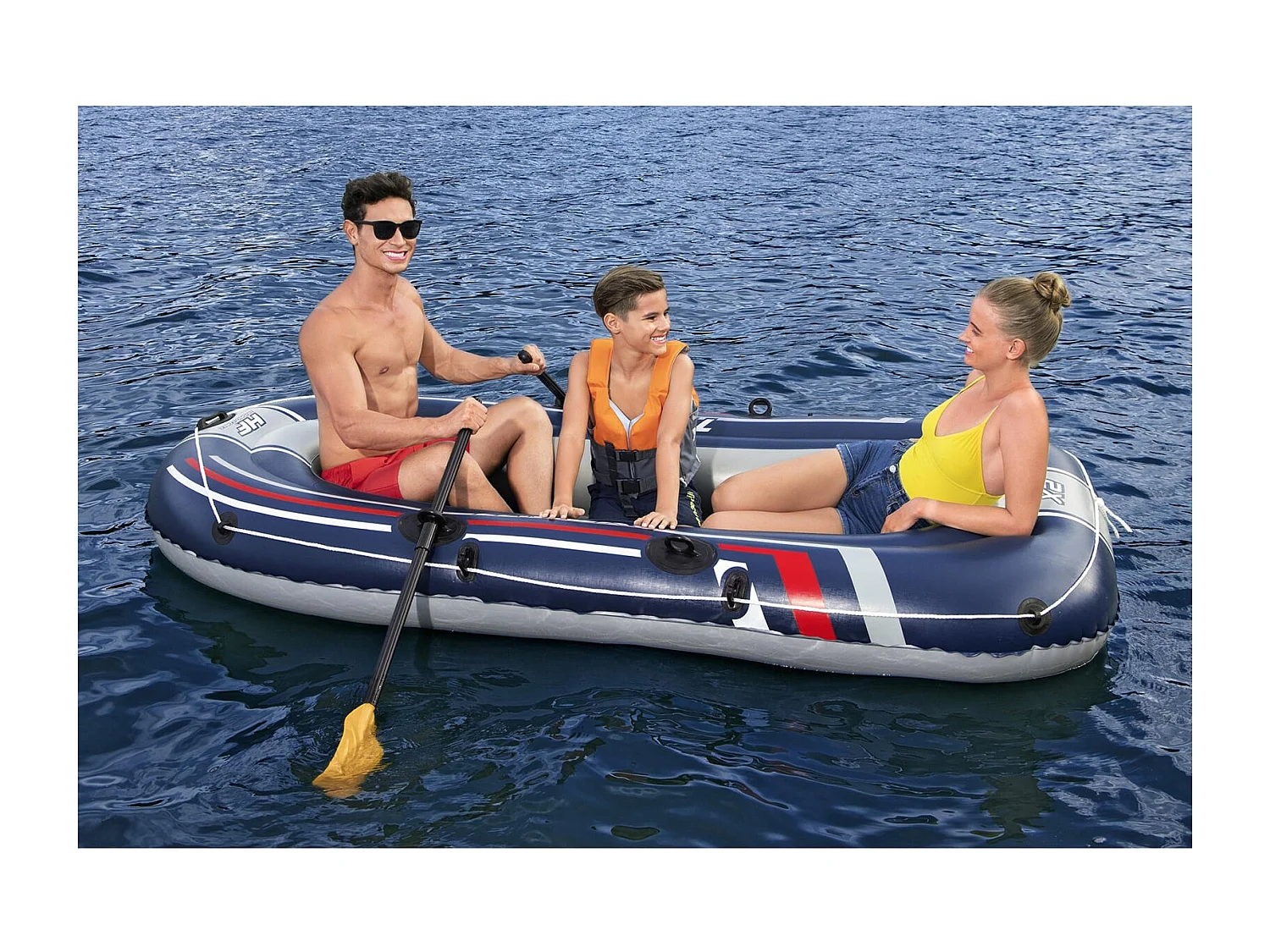Bateau Gonflable Bestway Hydro-Force Trek X2 255x127 cm 2 Personnes Pagaie et Pompe