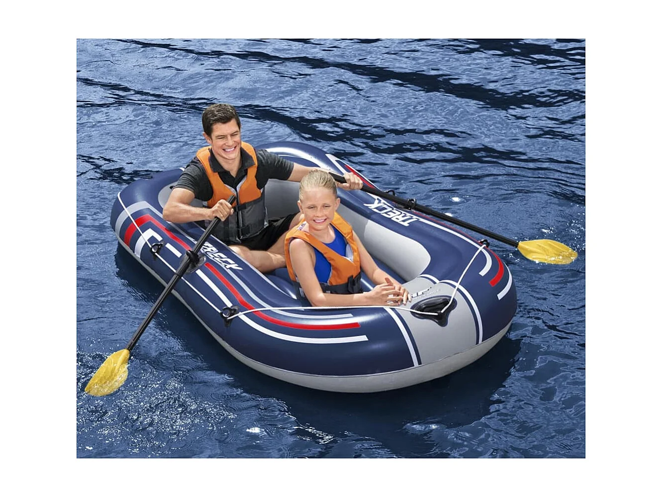 Barca Hinchable para 2 Adultos Bestway Hydro Force Treck 228x121x32 cm con 2 Remos y Bomba de Pie Incluida