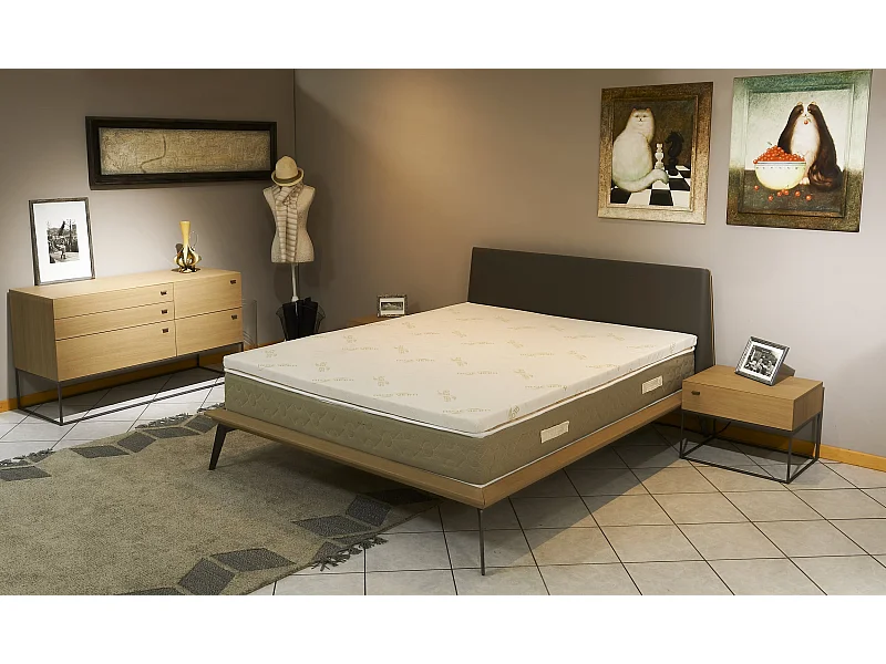 King of Dreams Surmatelas  Hyper Moelleux Top Confort 140x200 x 4 cm Déhoussable Entretien Facile - à