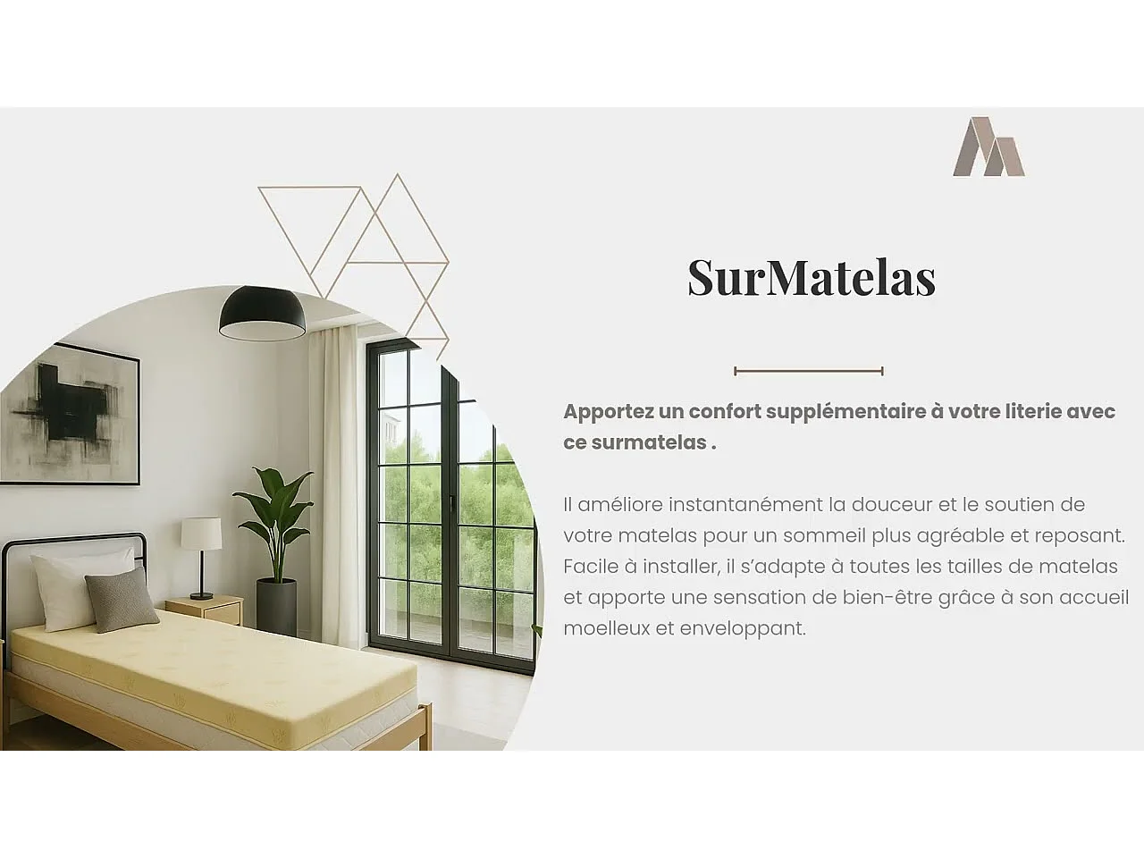 Literie Julien Surmatelas Anatomique Hyper Moelleux et Confort 120x200 x 5 cm Déhoussable Entretien Facile - à