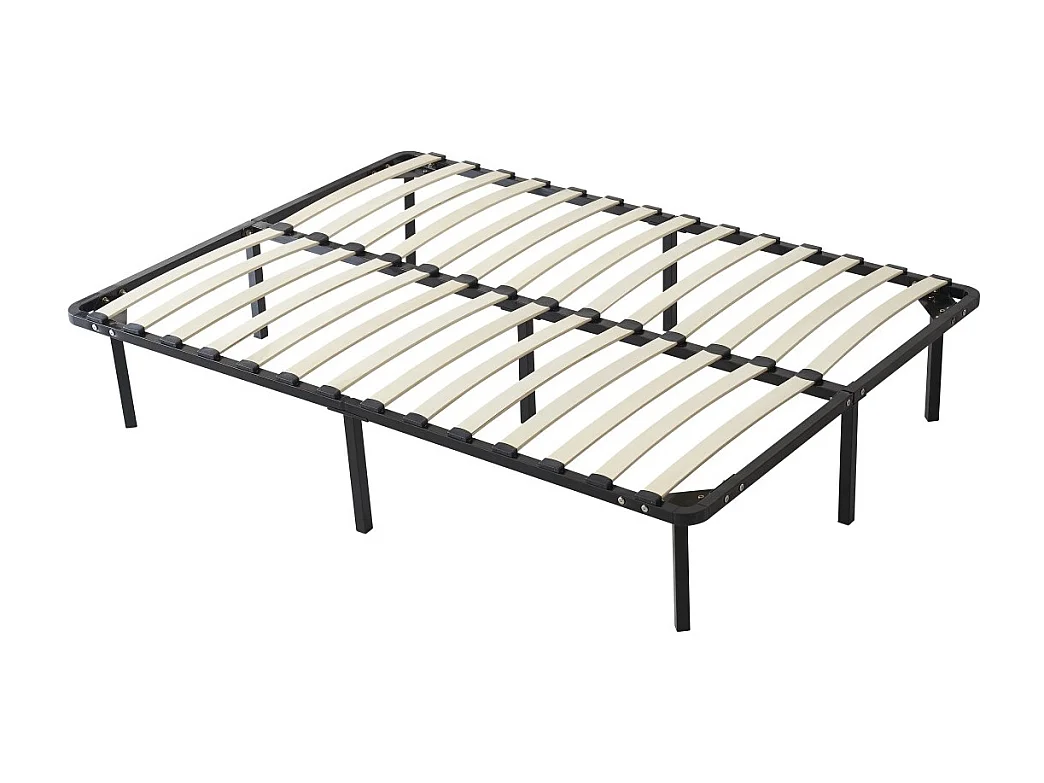 Sommier 180x200 cm Solide et Confortable 29 cm Cadre à Lattes 12 Pieds Métal Montage Rapide