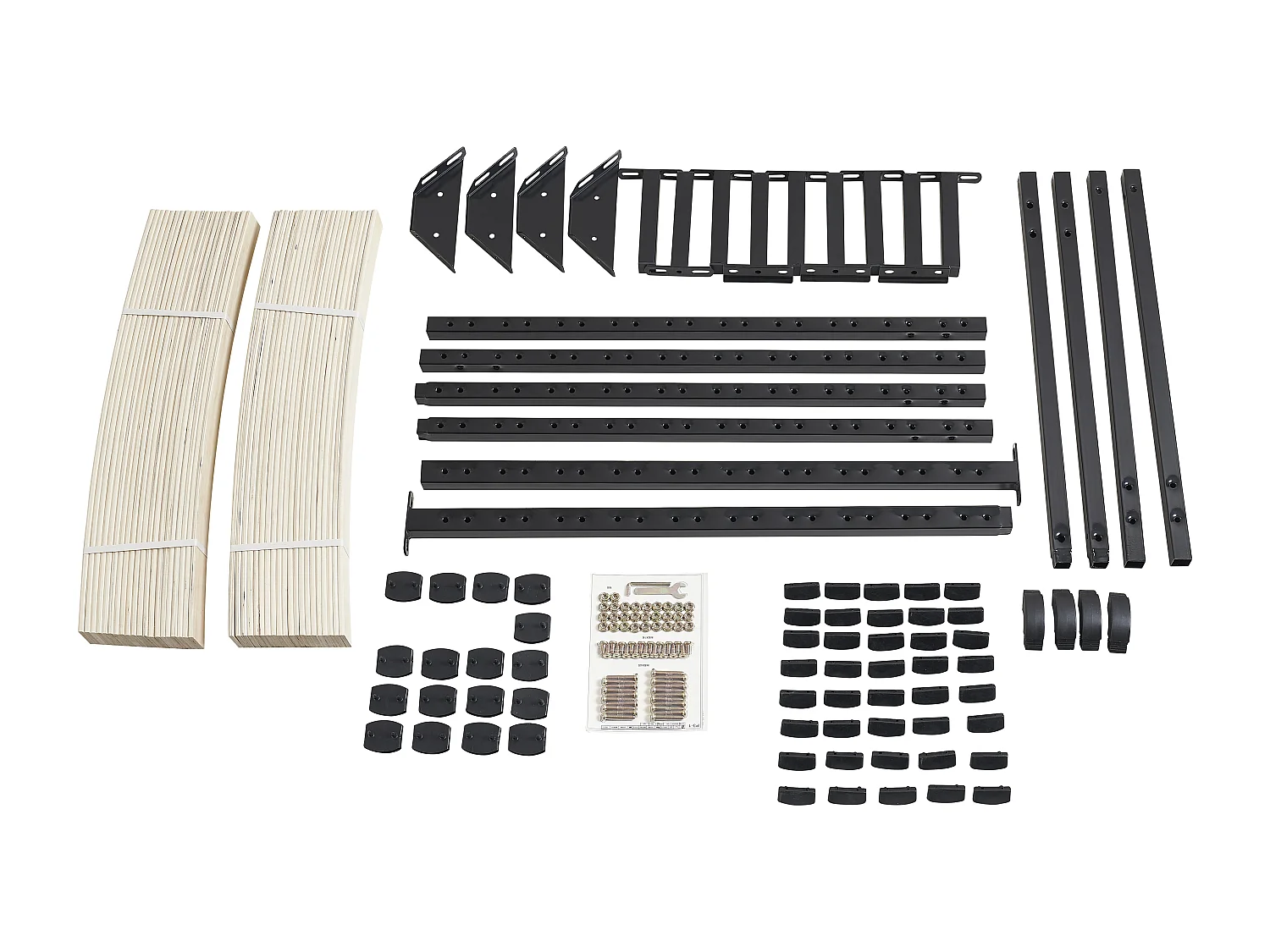 Sommier 120x190 cm Solide et Confortable Cadre à lattes 9 Pieds Métal Montage Facile 1,2 mm