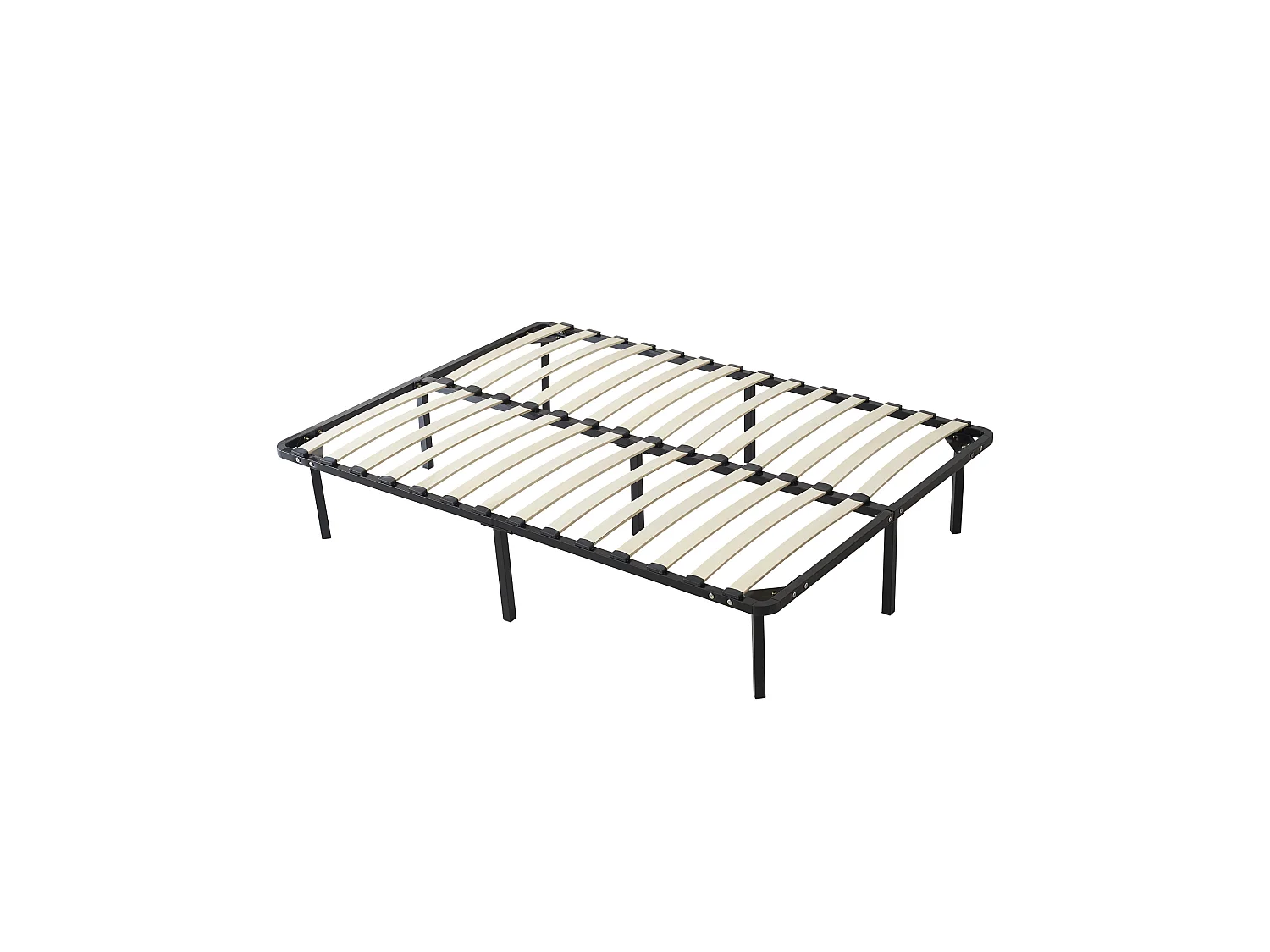 Sommier 180x200 cm Solide et Confortable 29 cm Cadre à Lattes 12 Pieds Métal Montage Rapide