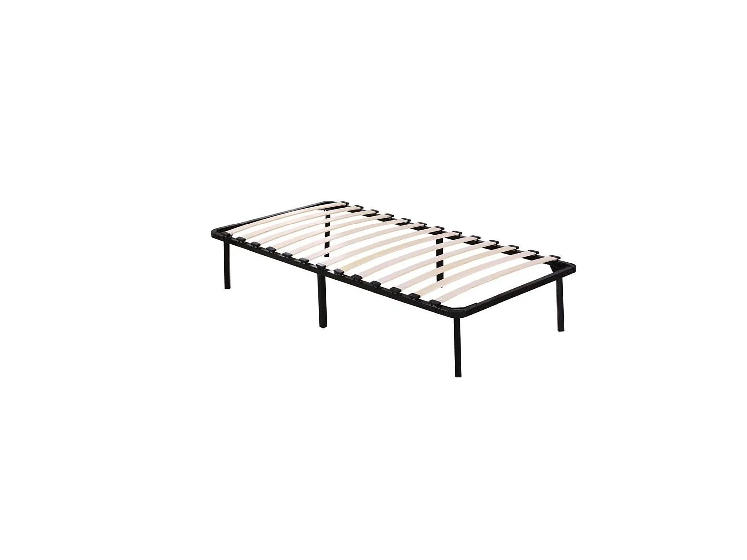 Sommier 70x190 cm Solide et Confortable Cadre à lattes 6 Pieds en Metal Montage Rapide 1,2 mm