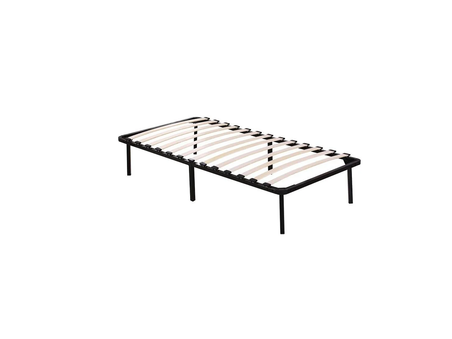Sommier 80x200 cm Solide et Confortable avec Cadre à Lattes et 6 Pieds en Métal Montage Facile