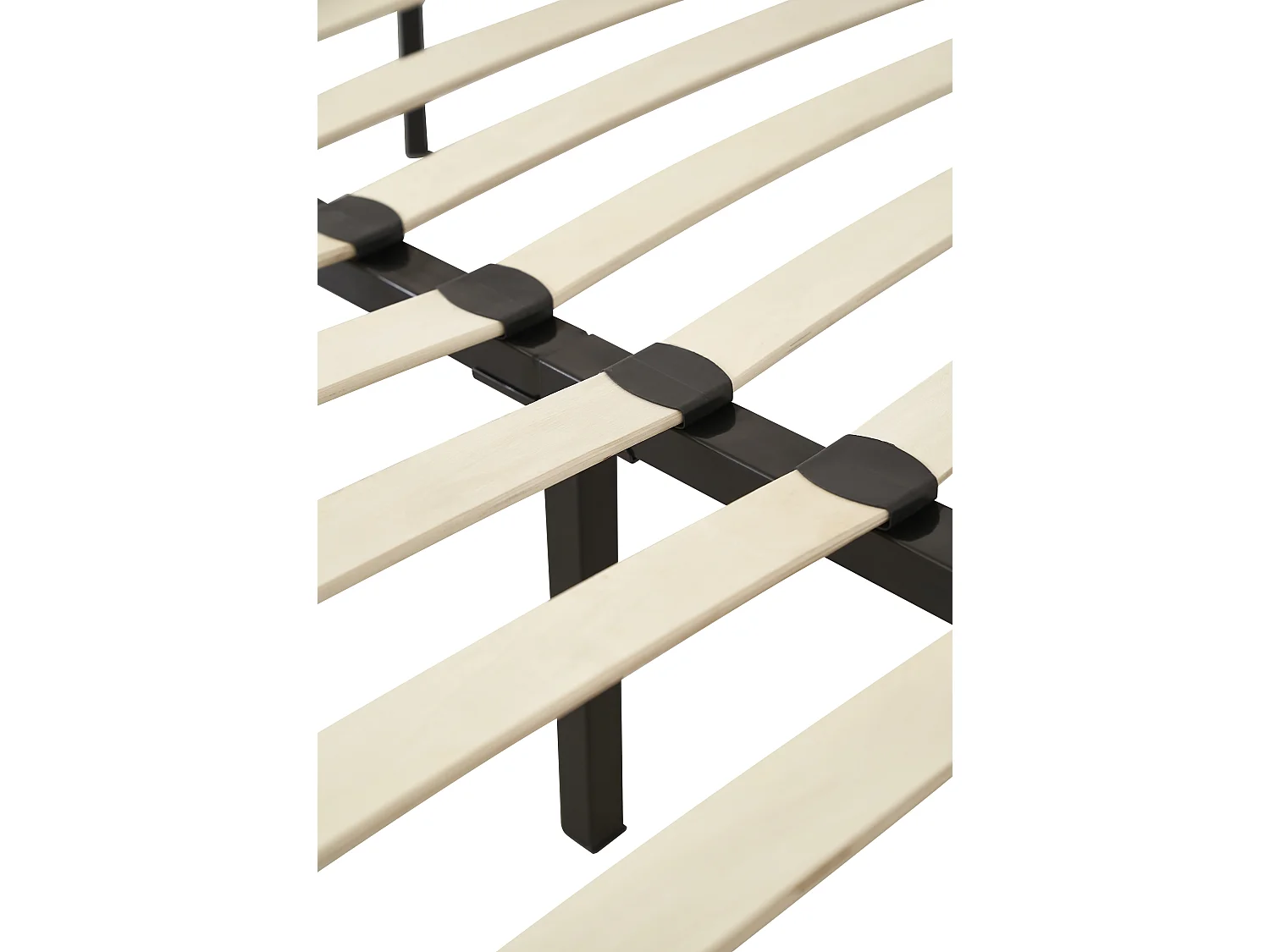 Sommier 140x190 cm Solide et Confortable avec Cadre à Lattes et 9 Pieds en Métal Montage Facile