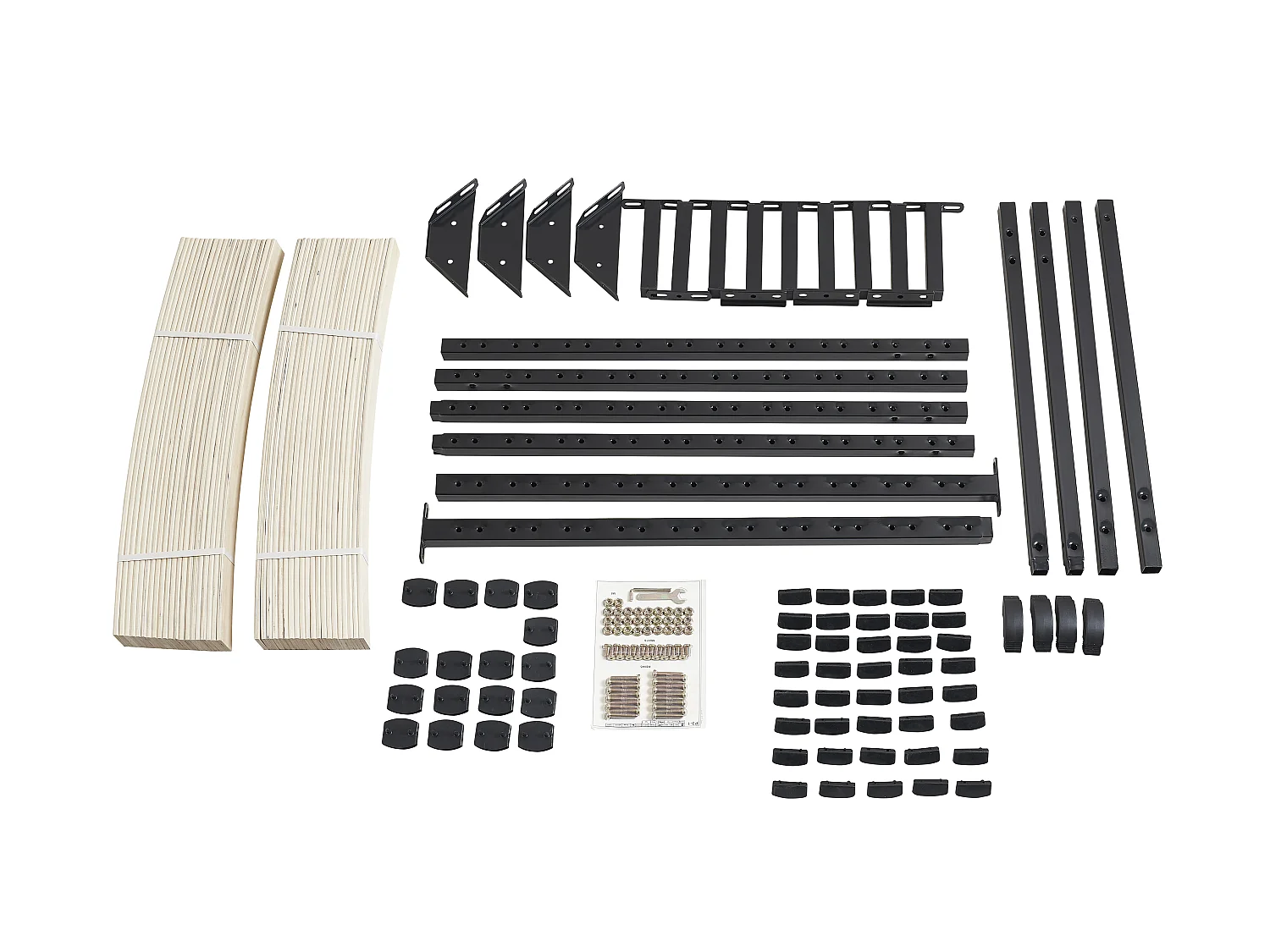 Sommier 80x190 cm Solide et Confortable Cadre à lattes métal 29 cm avec 6 Pieds Montage Facile