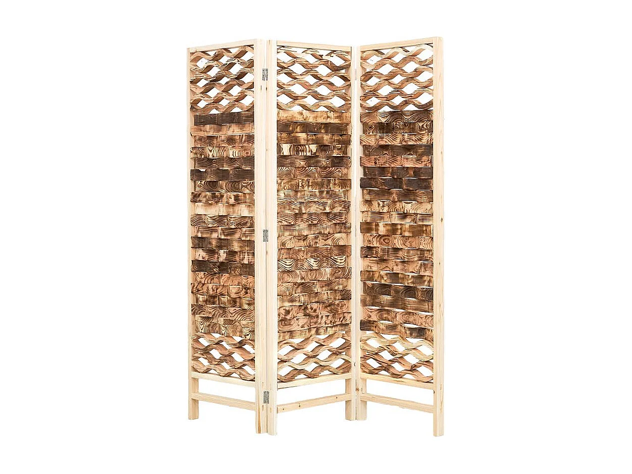 Paravent 3 panneaux en pin Nouvelle vague