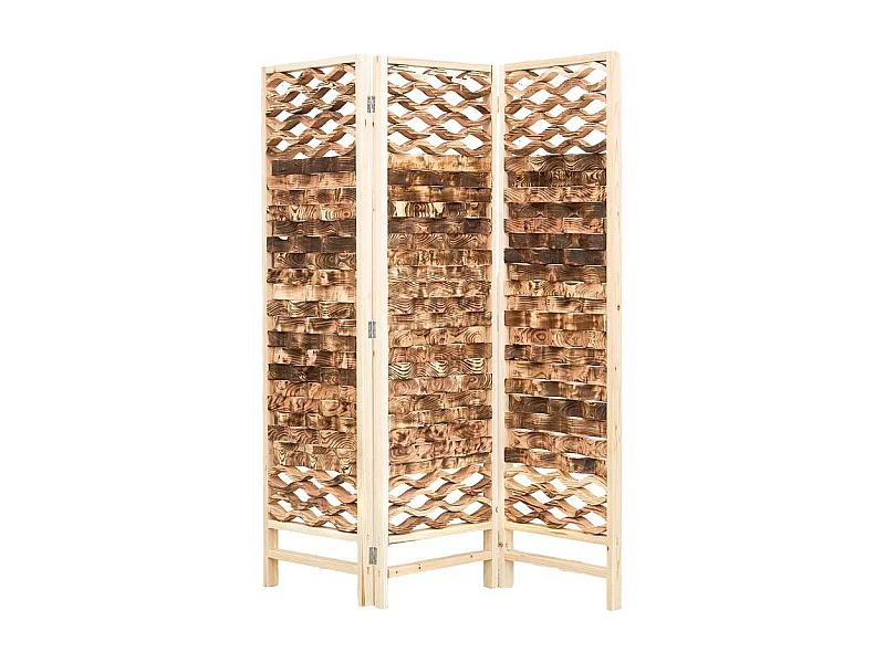 Paravent 3 panneaux en pin Nouvelle vague