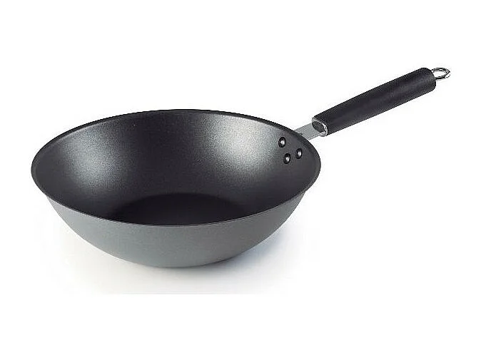 Poêle Wok 28cm en Acier Revêtu Antiadhésif 3 Couches - Lacor 63729