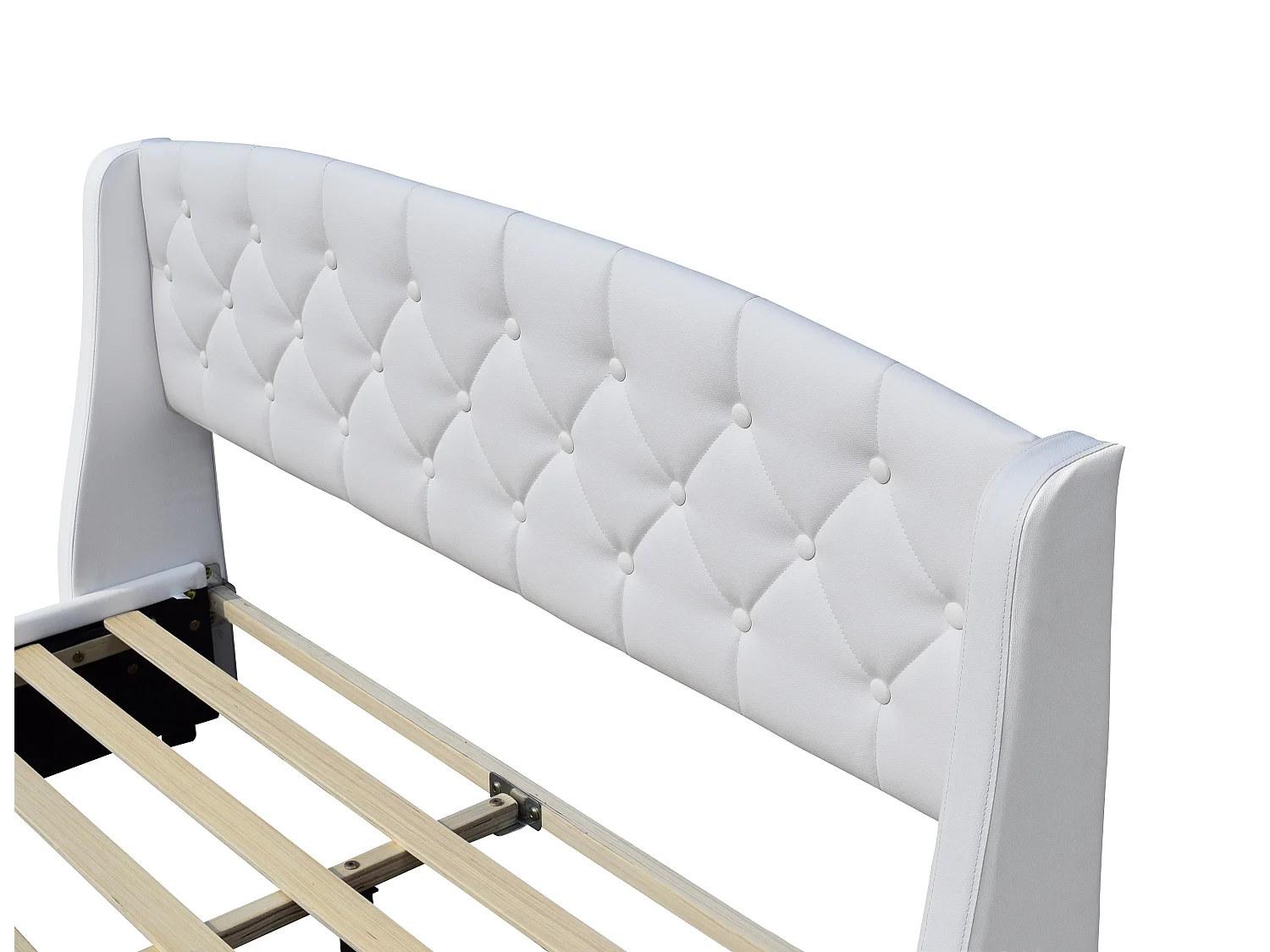 Iris - Solide et Confortable Lit 140x190 avec Sommier avec 4 tiroirs + Tete de lit Couleur Blanc + Pieds en 4 cm - 13 La