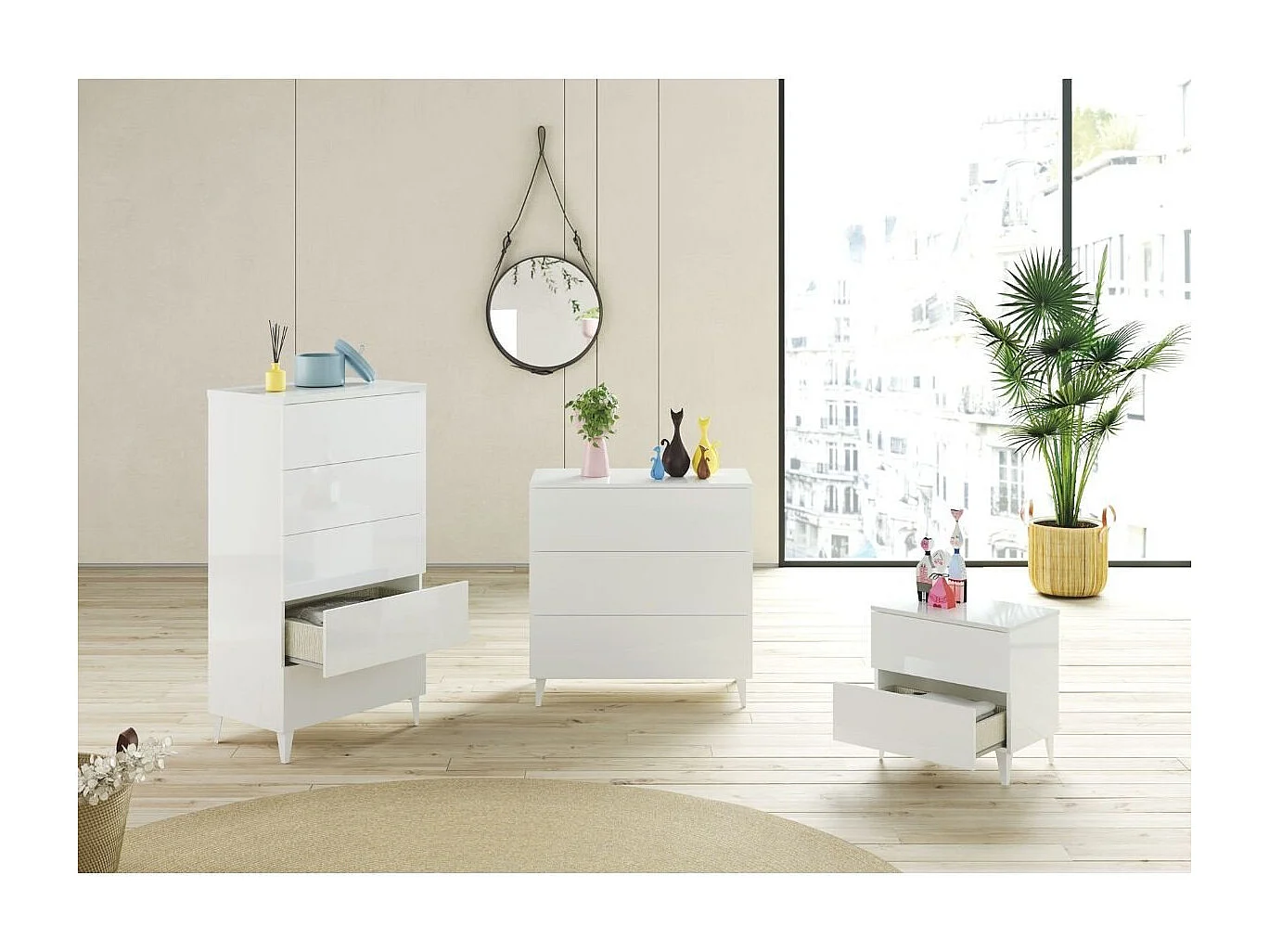 Cómoda 3 cajones Loft - L80 cm