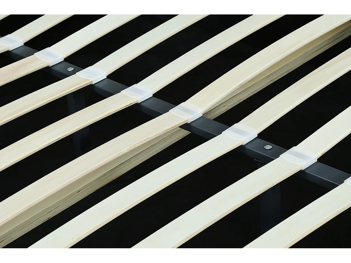 Cadre de lit coffre BONY avec sommier à lattes - Gris clair - Largeur 160 cm