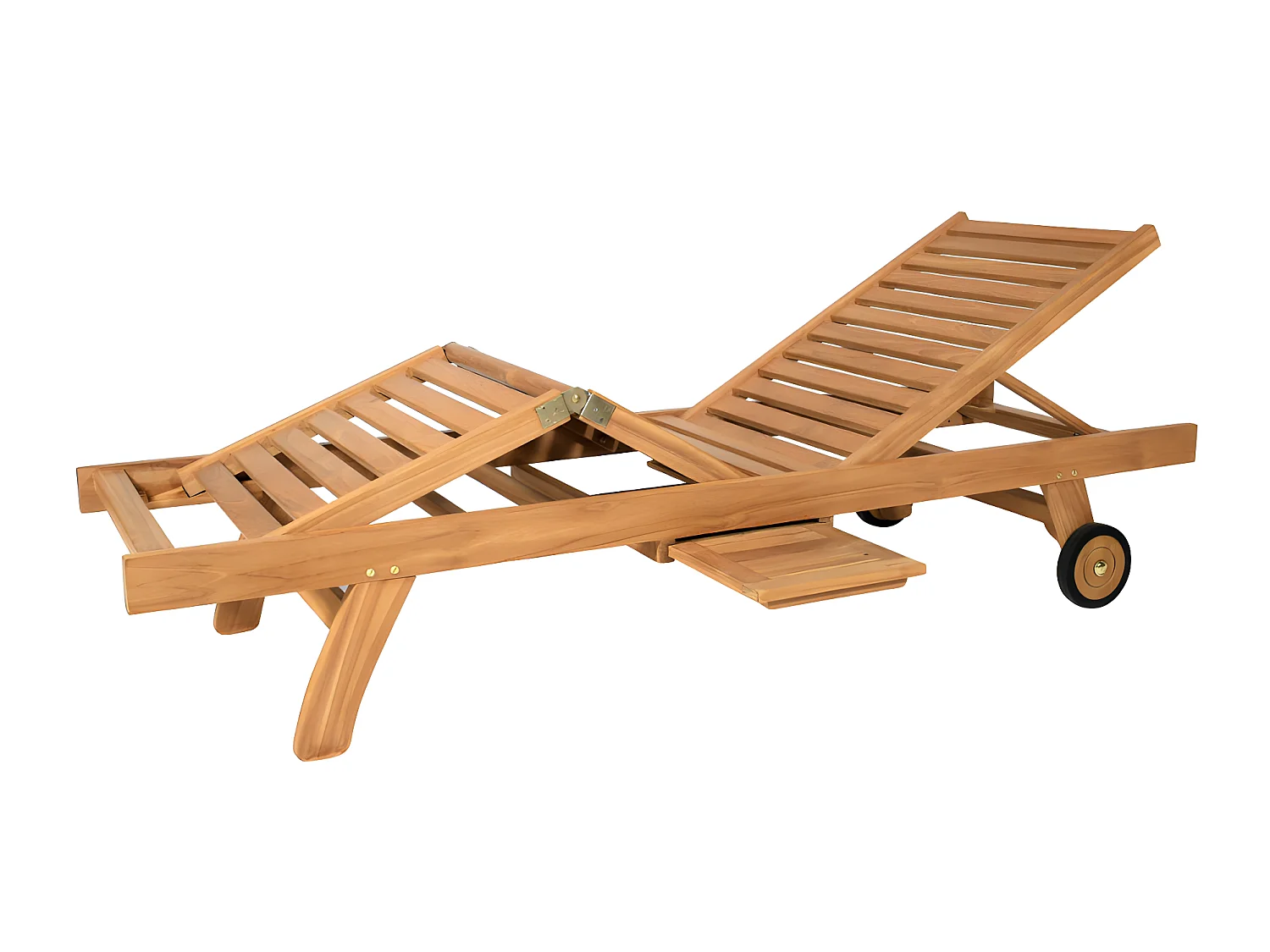 Conjunto de 2 espreguiçadeiras multiposições teca natural claro - BYBLOS II de MYLIA