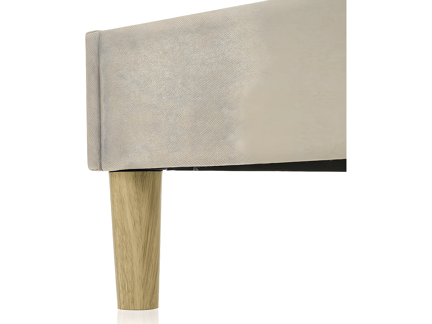 Lit 140x200cm rembourré en lin - avec LED et sommier à lattes - Beige