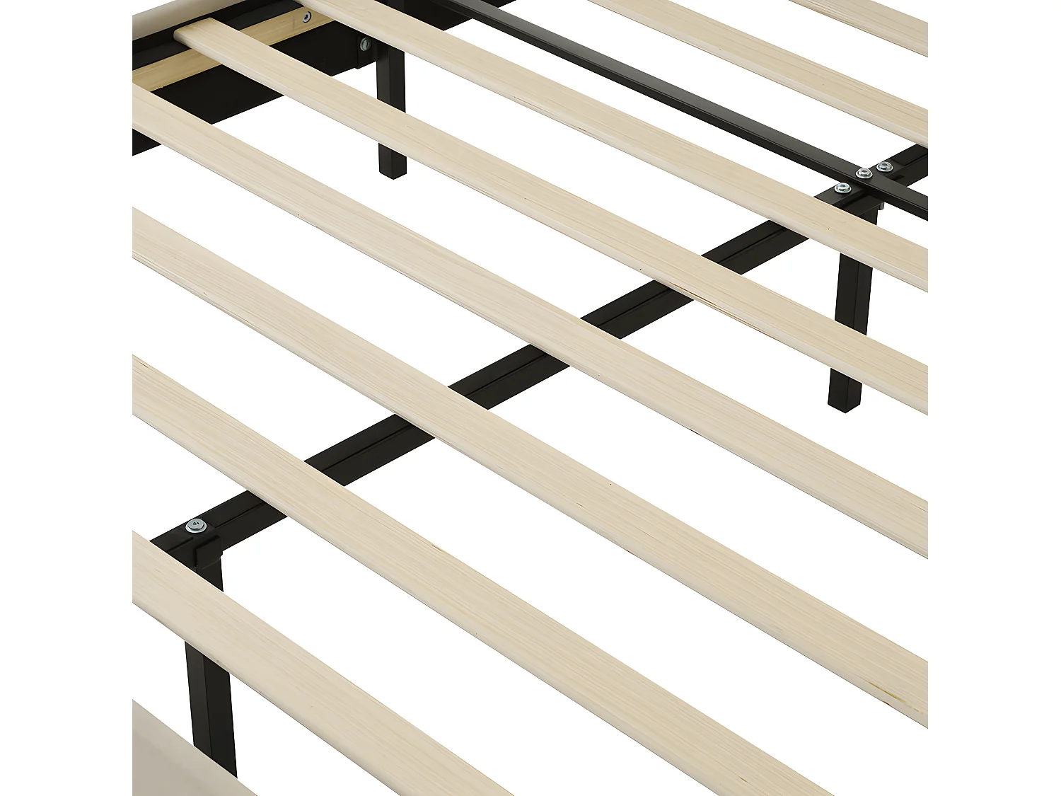 Bed 90x190cm opgevuld met linnen - met LED en lattenbodem - Beige