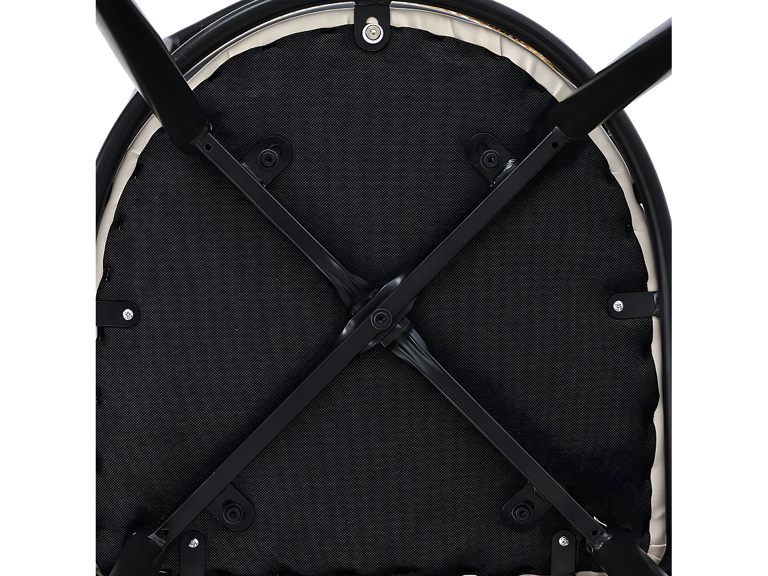 Lot de 4 Chaises de salle à manger avec coussin en similicuir et dossier en rotin PE - Noir