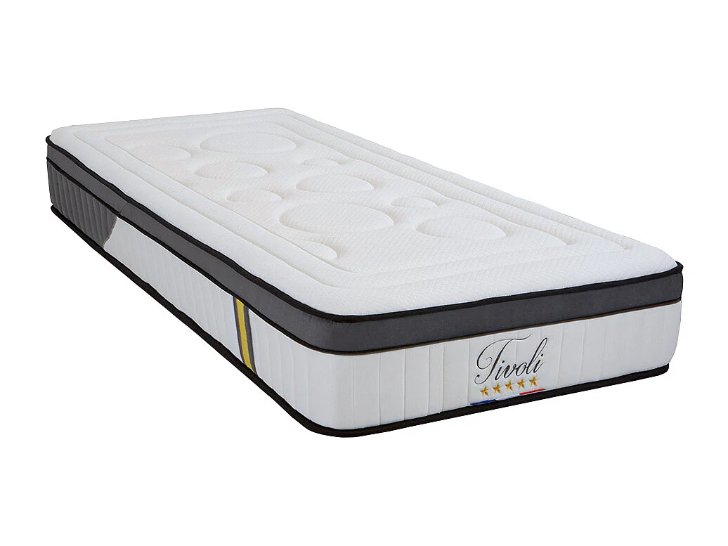 BELLECOUR LITERIE | Ensemble TIVOLI 90x200 cm | Matelas Mémoire de forme + Protège matelas anti punaise