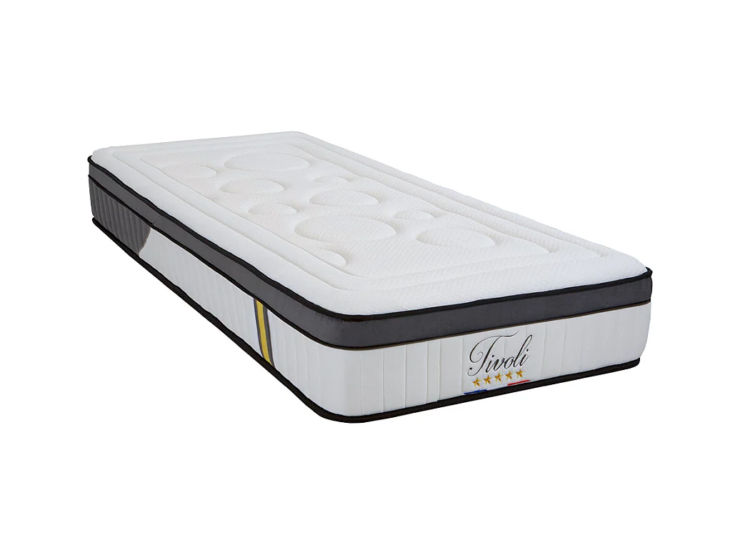 BELLECOUR LITERIE | Ensemble TIVOLI 90x200 cm | Matelas Mémoire de forme + Protège matelas anti punaise