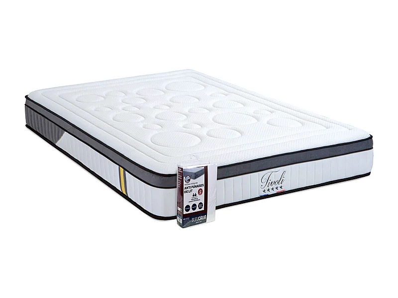 BELLECOUR LITERIE | Ensemble TIVOLI 90x200 cm | Matelas Mémoire de forme + Protège matelas anti punaise