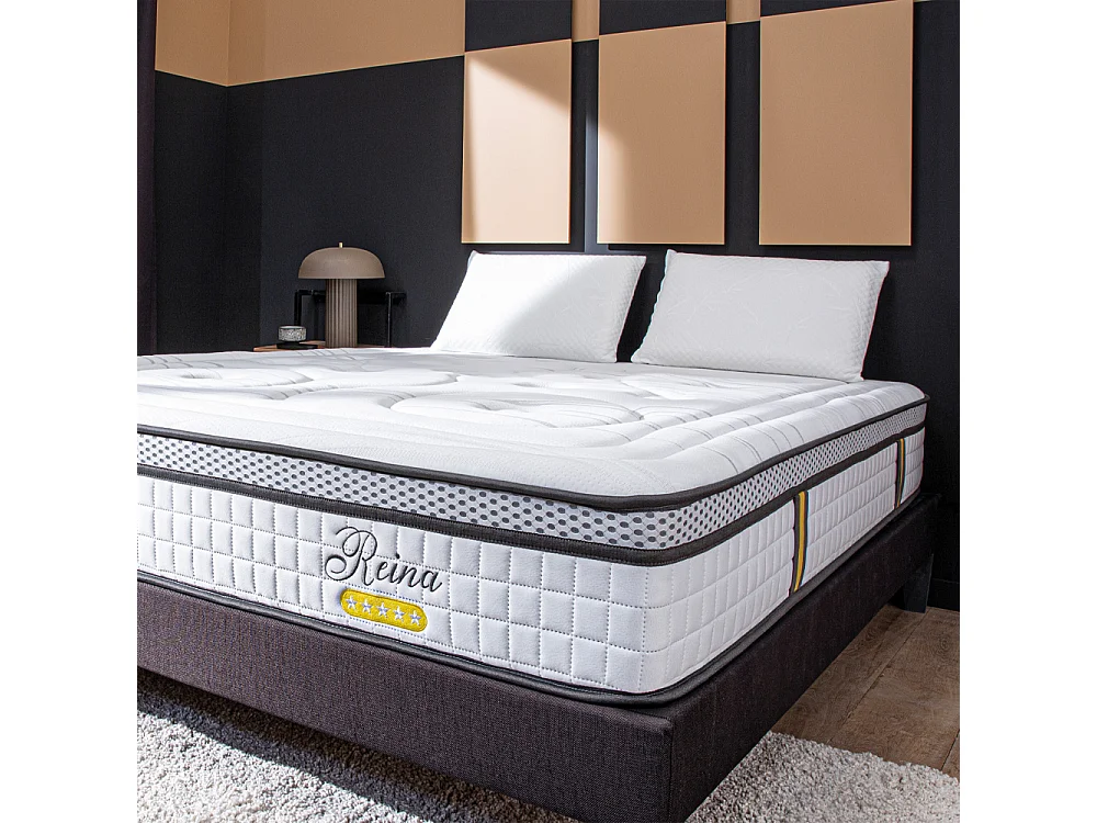 BELLECOUR LITERIE | Ensemble REINA 2.0 90x190 cm | Matelas Ressorts ensachés + Protège matelas anti punaise