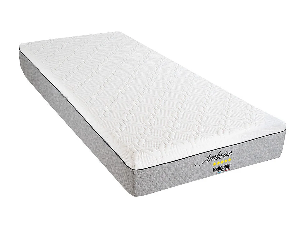 BELLECOUR LITERIE | Ensemble AMBOISE 90x190 cm | Matelas Mémoire de forme + Protège matelas anti punaise