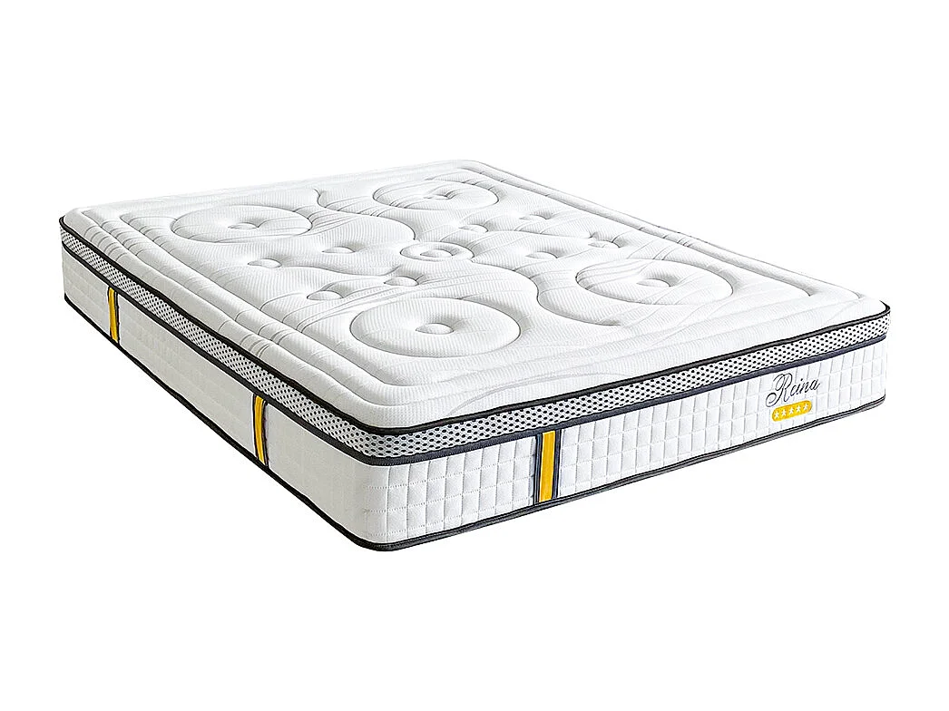 BELLECOUR LITERIE | Ensemble REINA 2.0 140x200 cm | Matelas Ressorts ensachés + Protège matelas anti punaise