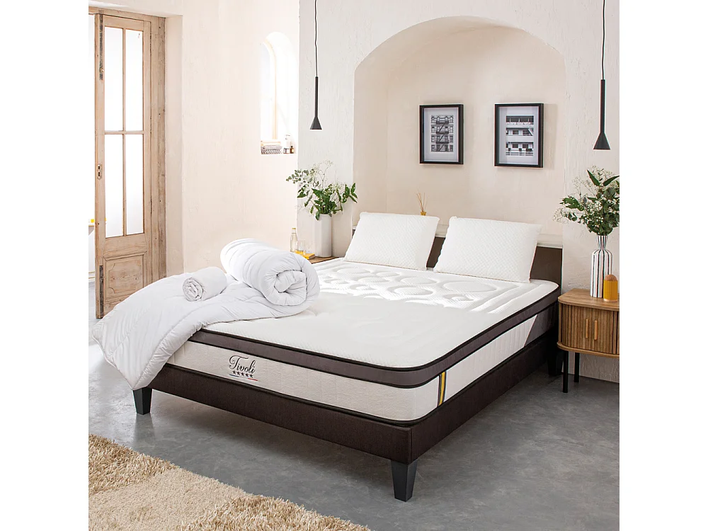 BELLECOUR LITERIE | Pack anti punaise TIVOLI 180x200 cm | Matelas + Sommier + Accessoires