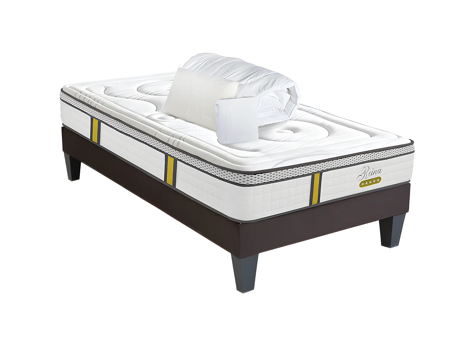 BELLECOUR LITERIE | Pack anti punaise REINA 2.0 90x200 cm | Matelas + Sommier + Accessoires