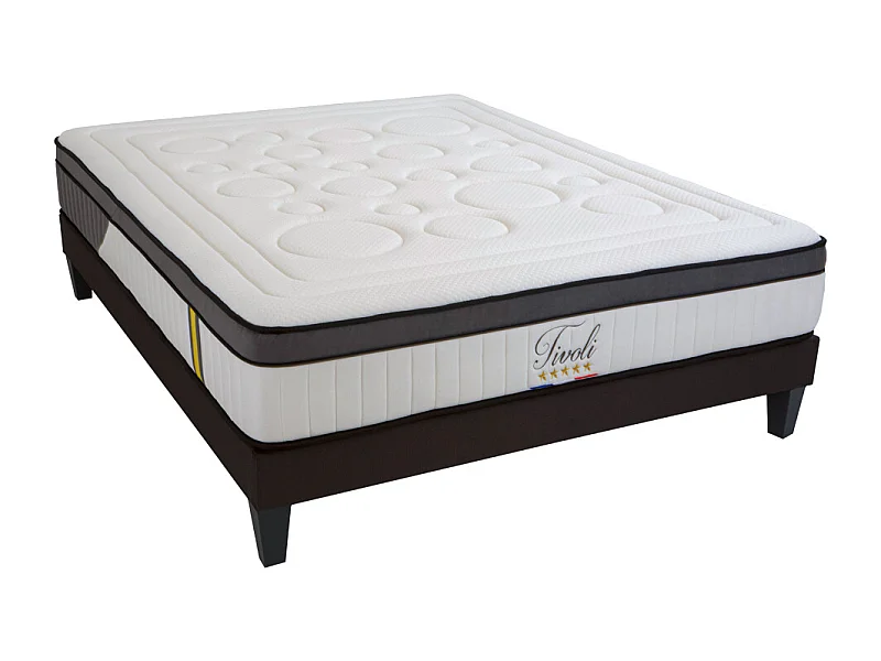 BELLECOUR LITERIE | Pack TIVOLI 180x200 cm | Matelas Mémoire de forme + Sommier Bois + Protège matelas anti punaise