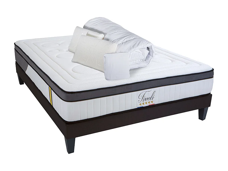 BELLECOUR LITERIE | Pack anti punaise TIVOLI 140x190 cm | Matelas + Sommier + Accessoires
