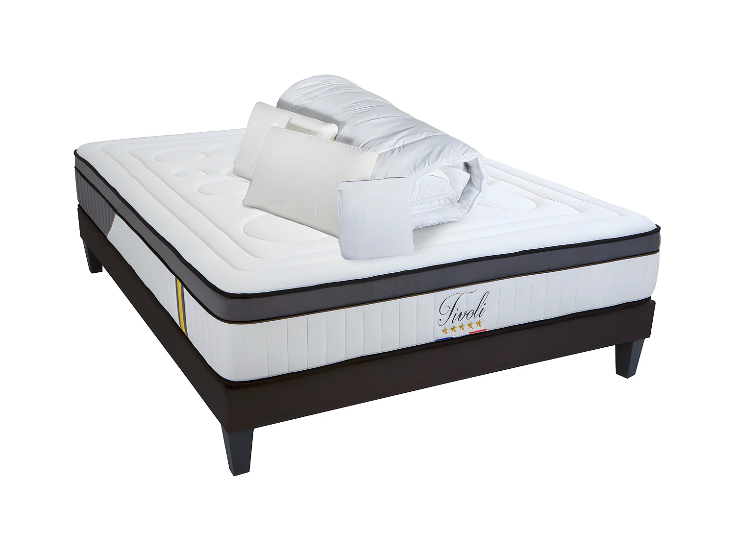BELLECOUR LITERIE | Pack anti punaise TIVOLI 140x200 cm | Matelas + Sommier + Accessoires