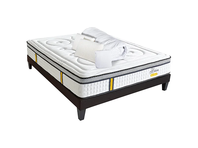 BELLECOUR LITERIE | Pack anti punaise REINA 2.0 90x190 cm | Matelas + Sommier + Accessoires