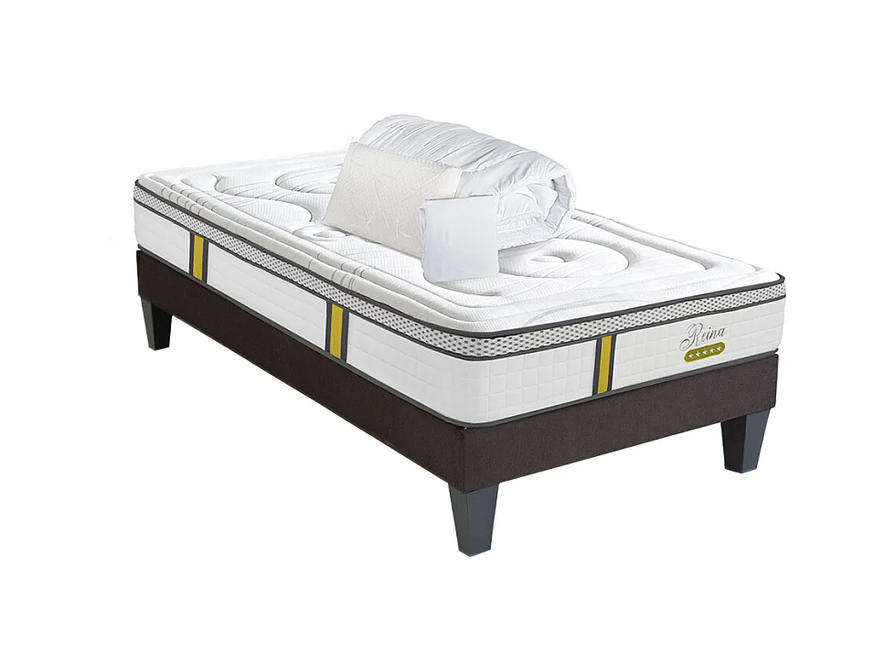 BELLECOUR LITERIE | Pack anti punaise REINA 2.0 90x190 cm | Matelas + Sommier + Accessoires