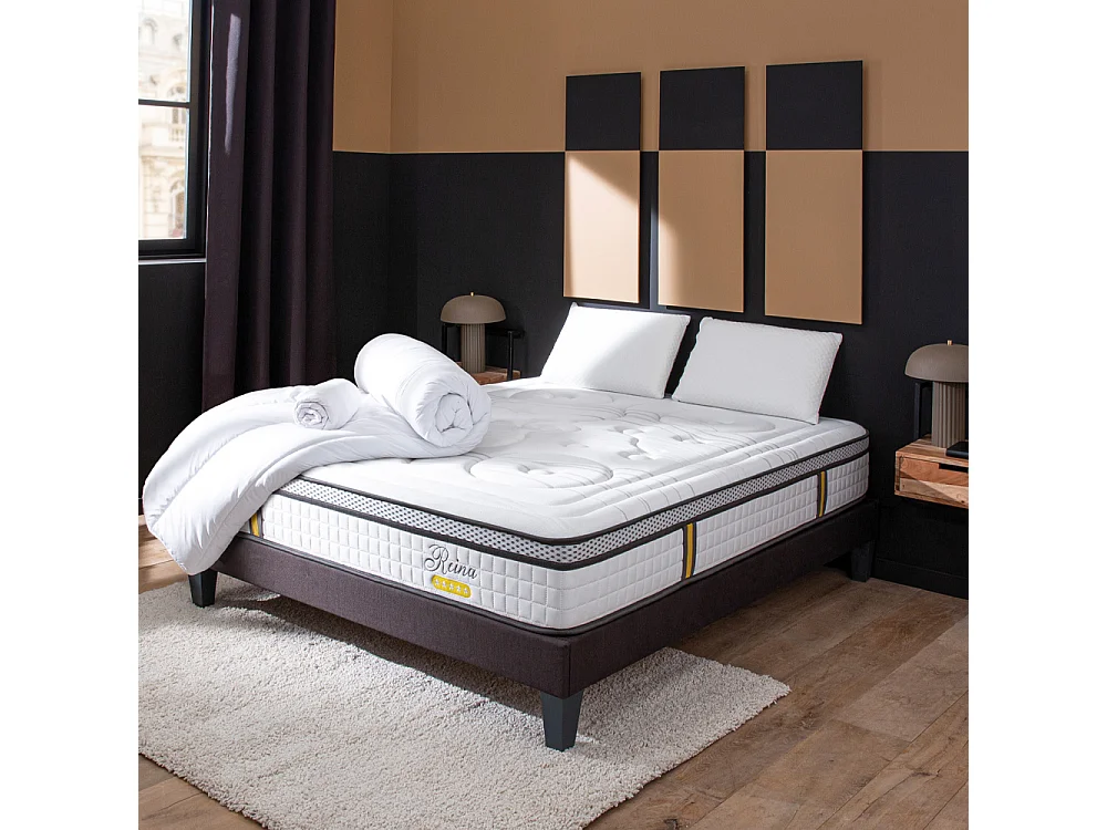 BELLECOUR LITERIE | Pack anti punaise REINA 2.0 140x190 cm | Matelas + Sommier + Accessoires
