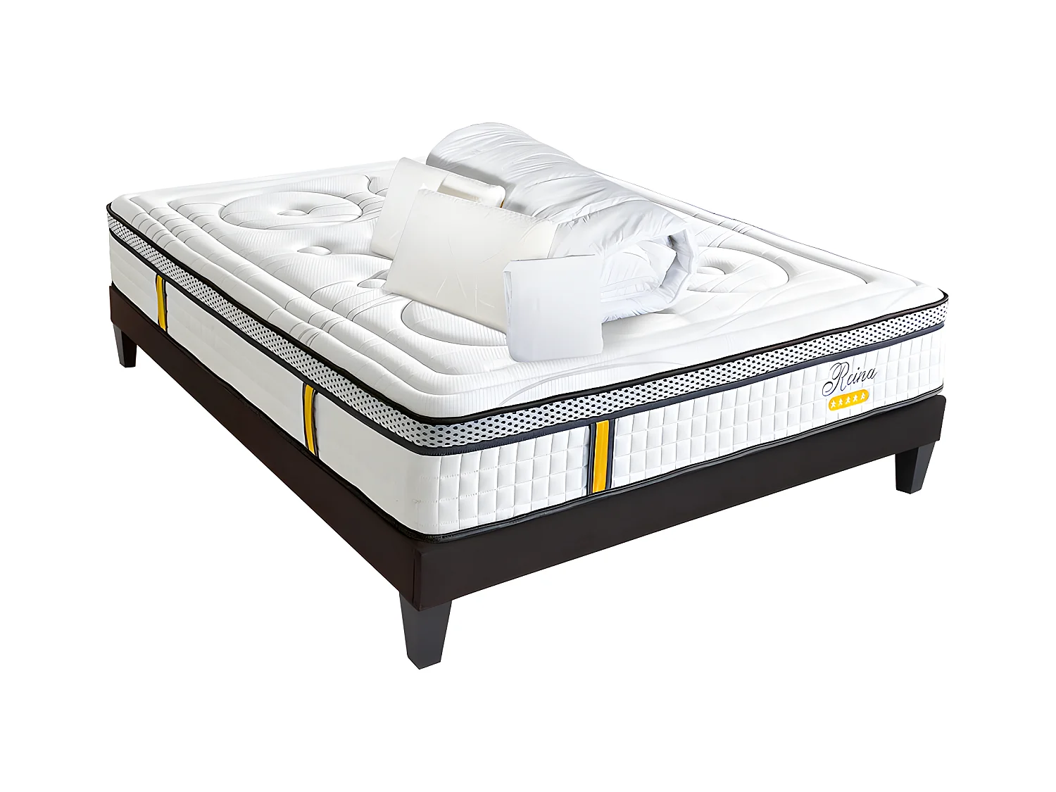 BELLECOUR LITERIE | Pack anti punaise REINA 2.0 180x200 cm | Matelas + Sommier + Accessoires