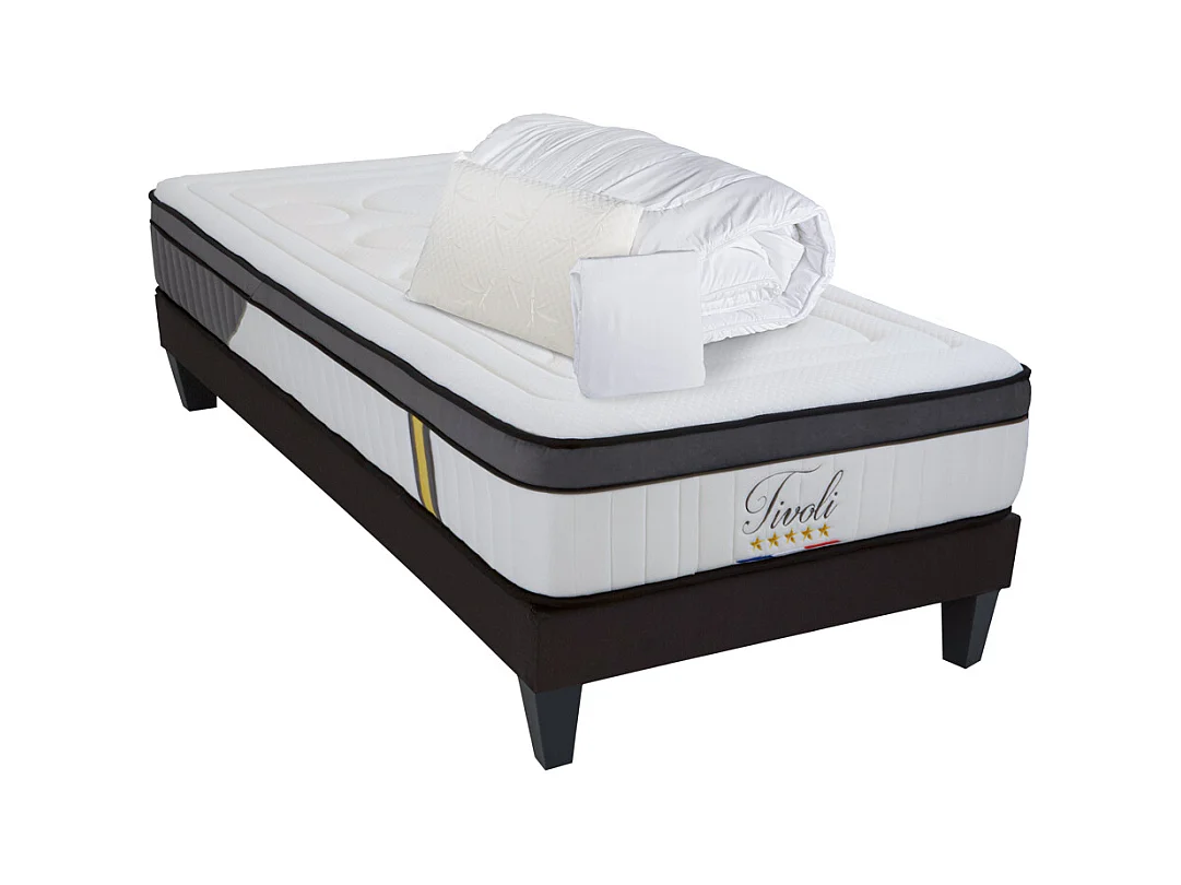 BELLECOUR LITERIE | Pack anti punaise TIVOLI 90x200 cm | Matelas + Sommier + Accessoires
