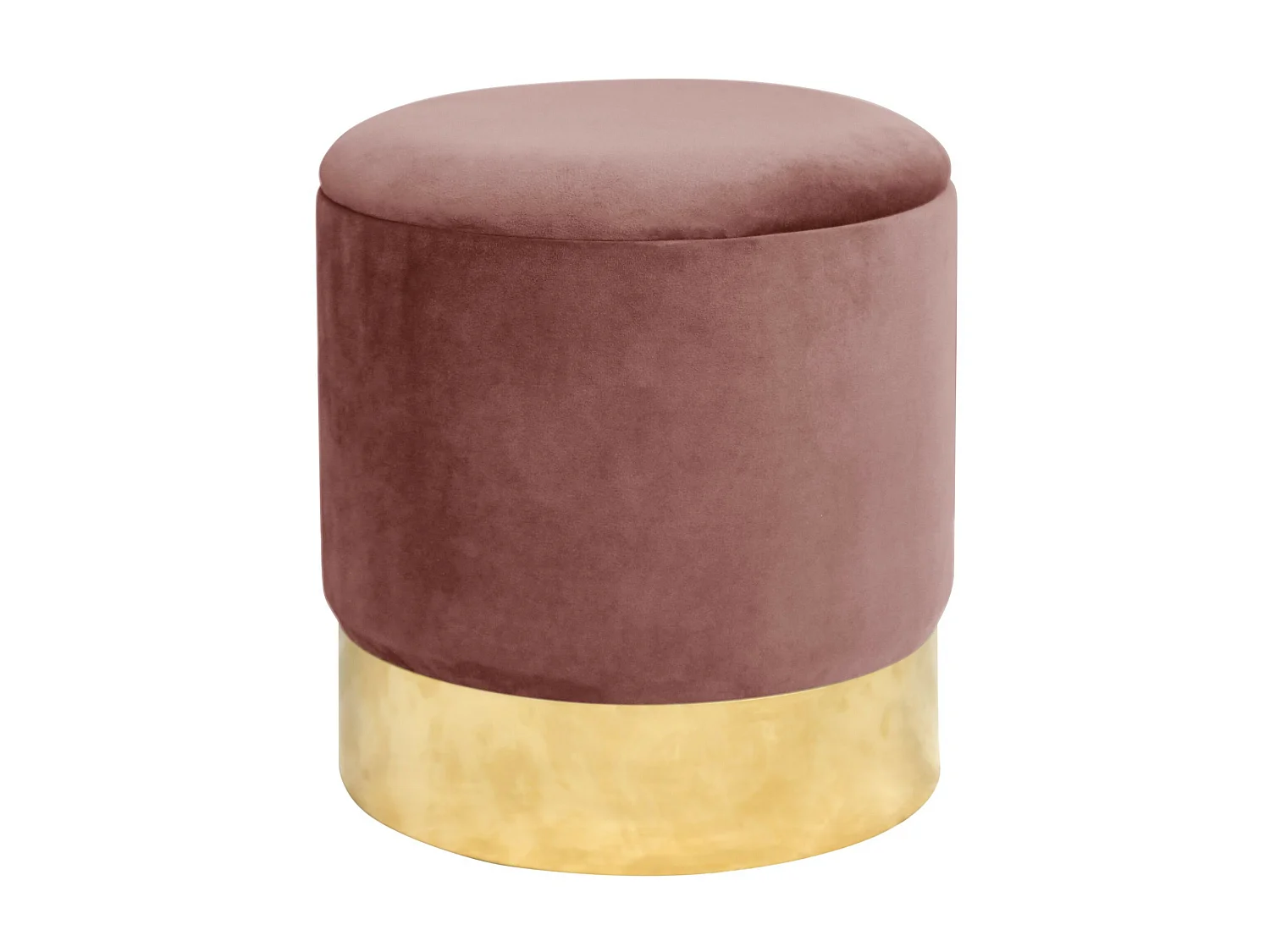 Pouf de Rangement avec Couvercle AKORD GOLDEN velour colour Rose hauteur 40 cm