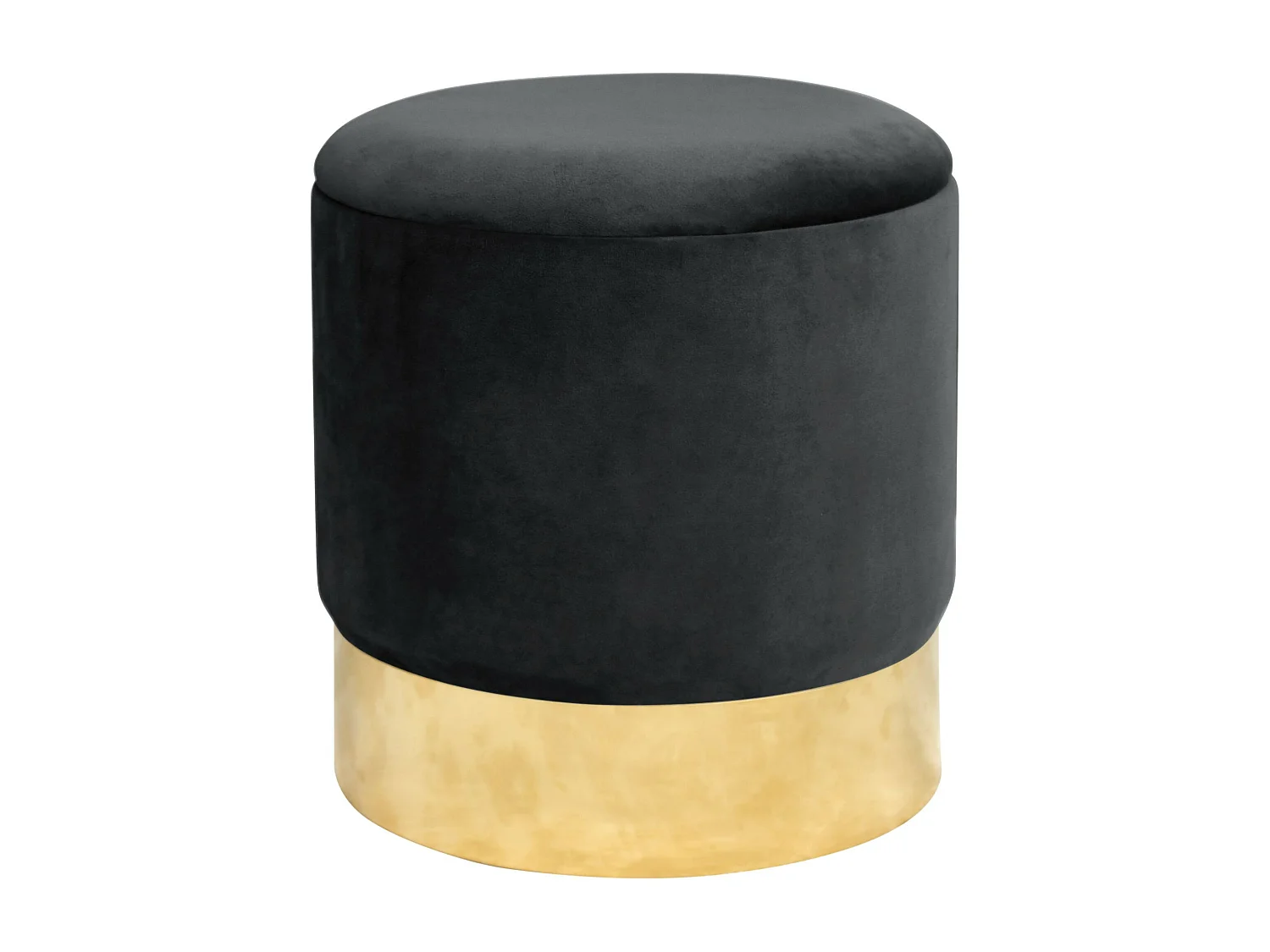 Pouf a scomparto rotonda in velluto AKORD GOLDEN colore Nero