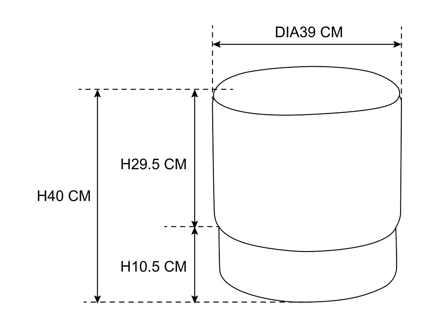 Pouf de Rangement avec Couvercle AKORD GOLDEN velour colour Beige hauteur 40 cm