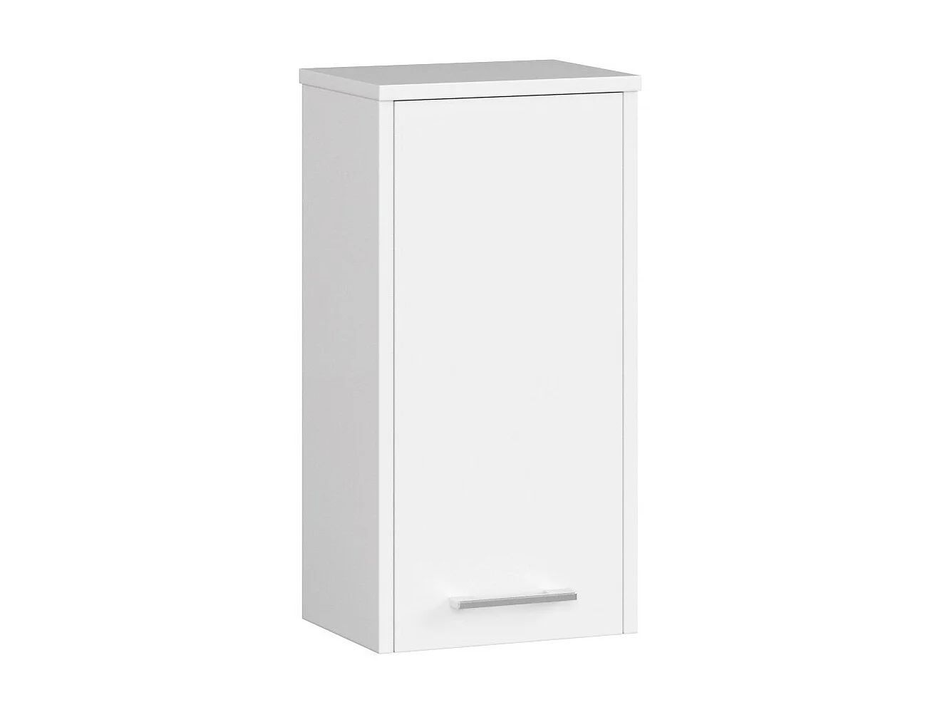 Hängender Badezimmerschrank AKORD FIN Weiß 30 cm Tür 2 Ebenen B30 x H60 x T22,5 cm