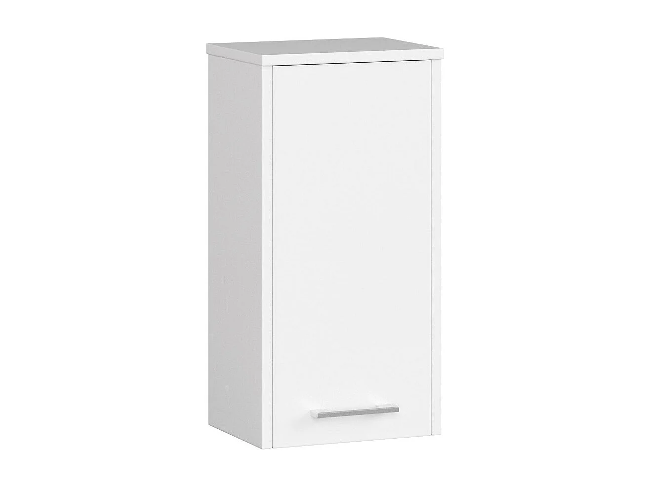 Armoire salle de bains AKORD FIN accr. au mur Blanche 30 cm 1 porte façade Blanche 2 étagères 30x22,5x60 cm