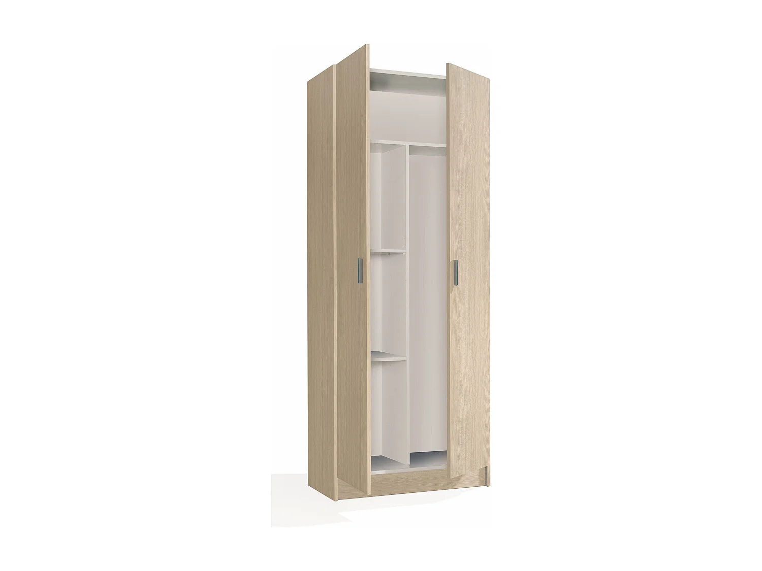 Armário multiusos 2 portas 3 zonas Roble