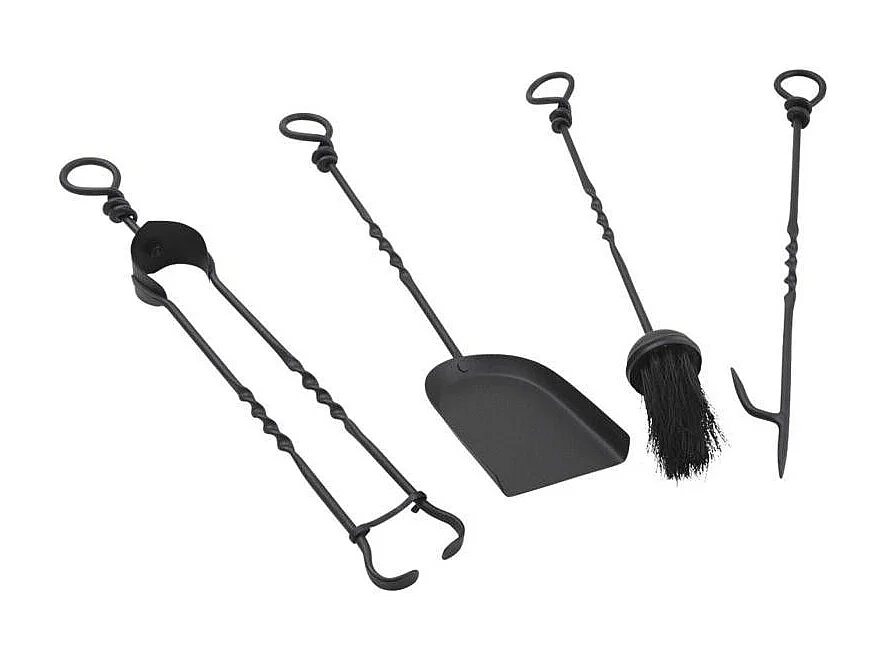 Set de 4 accessoires de cheminée en fer forgé 51cm