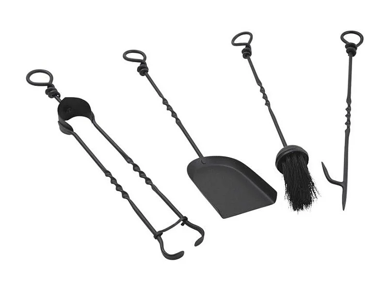 Set de 4 accessoires de cheminée en fer forgé 51cm
