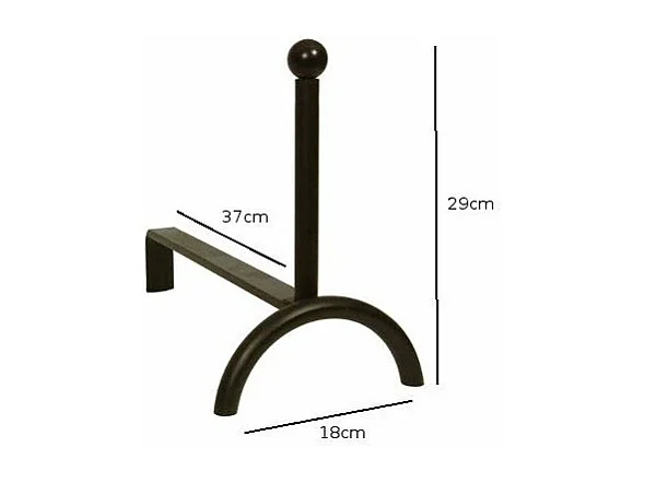 Chenet de cheminée en fer forgé (Lot de 2)