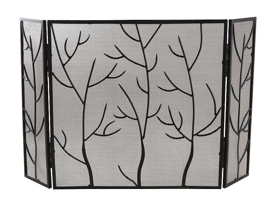 Pare-feu de cheminée en fer forgé branchages