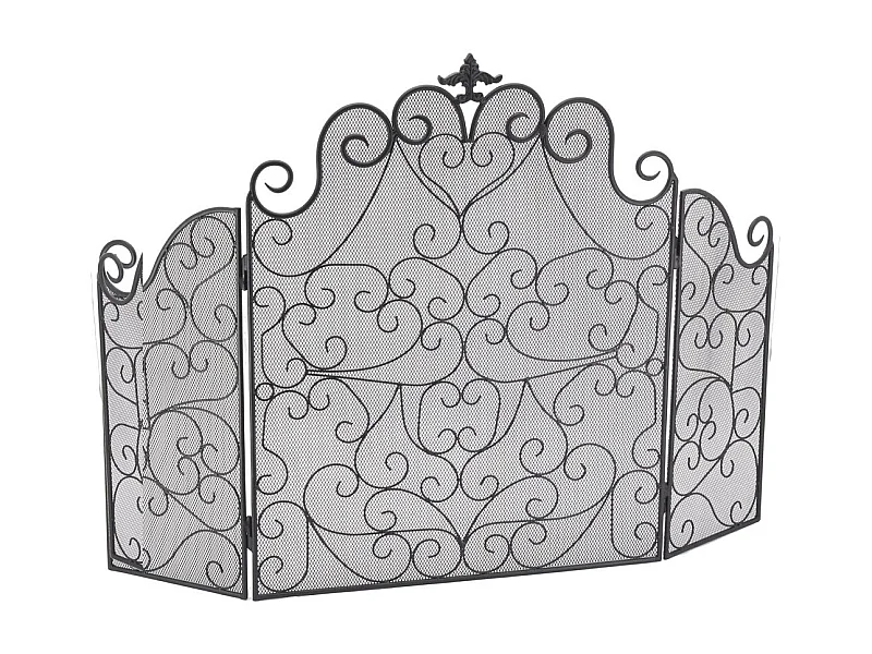 Pare-feu en fer forgé noir