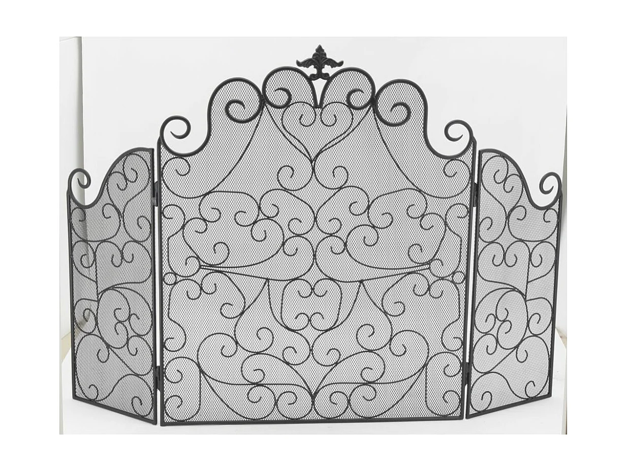 Pare-feu en fer forgé noir